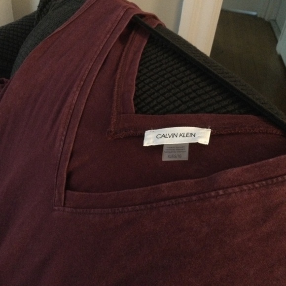 Calvin Klein Burgundy Cotton V-Neck Jumpsuit, NWT - Picture 6 of 7